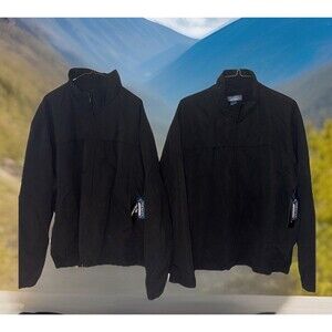2*NWT Y2K Premier International Men XL Black Bomber Jacket  WindBreaker WaterRes
